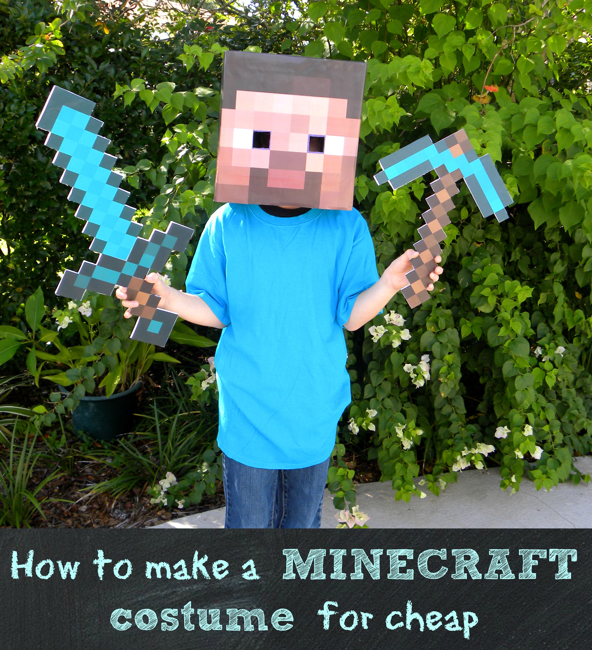 How to make a minecraft steve costume for less than