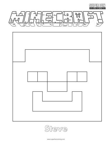 Minecraft face coloring page