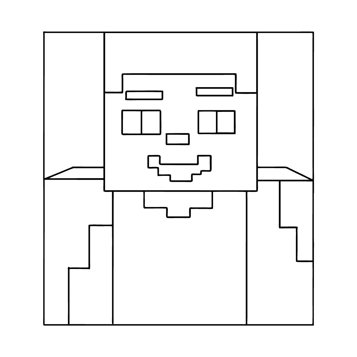 Minecraft grotesque steve coloring page â online and print for free