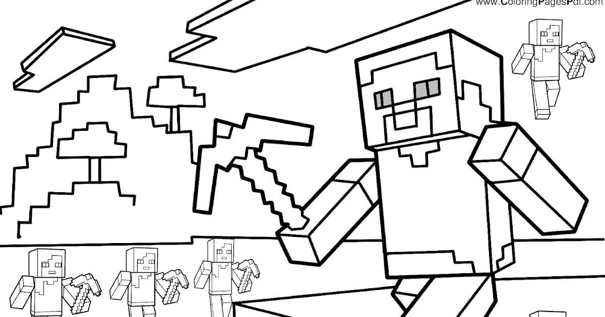 Minecraft coloring pages steve rcoloringpagespdf