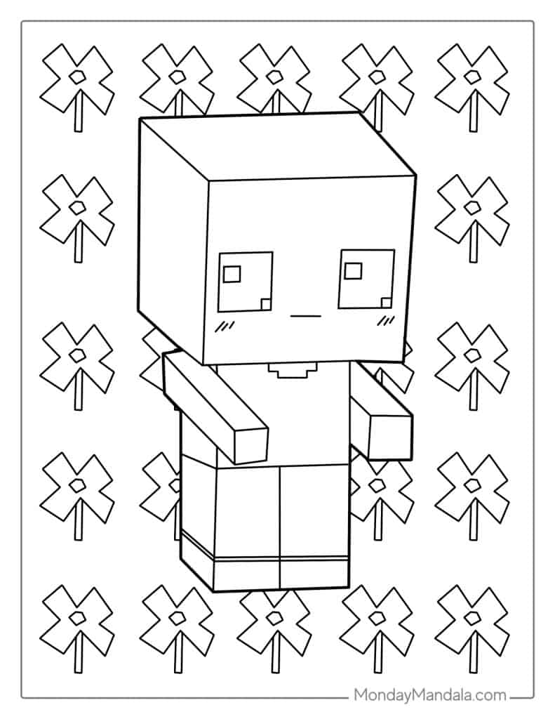 Minecraft coloring pages free pdf printables