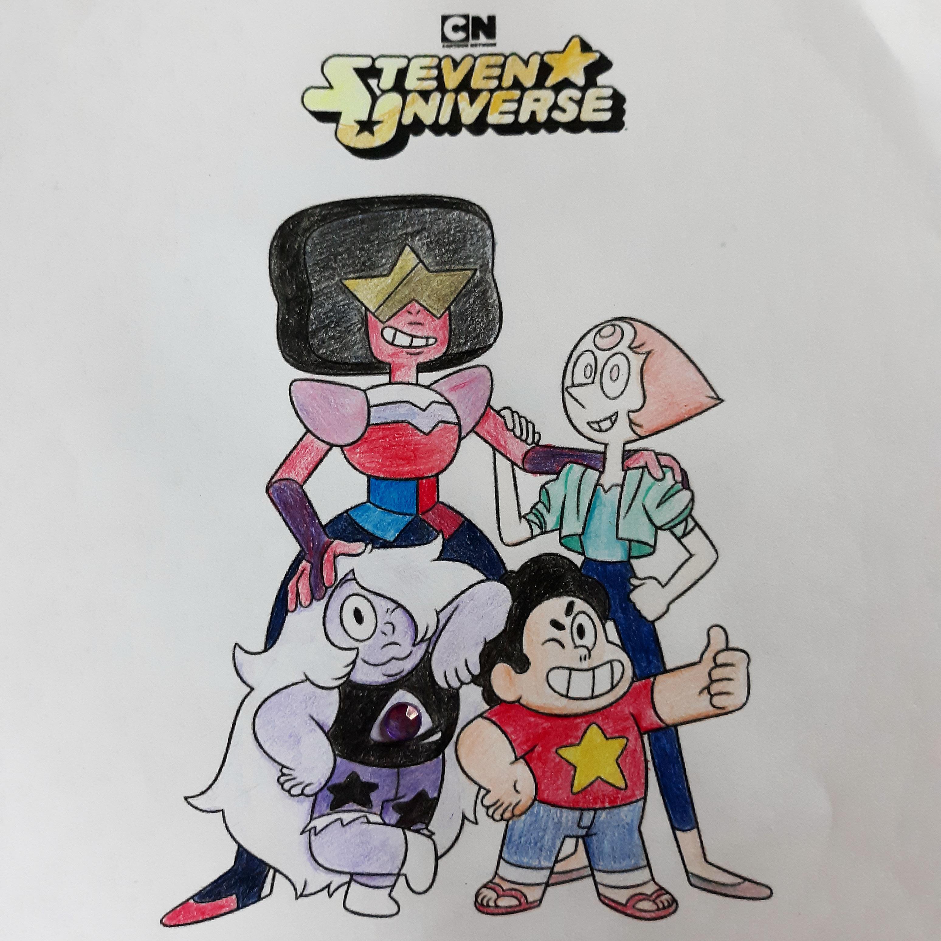 Since cartoon network released coloring pages today i took it upon myself to color it here is my interpretation look closely at amethysts gem r stevenuniverse