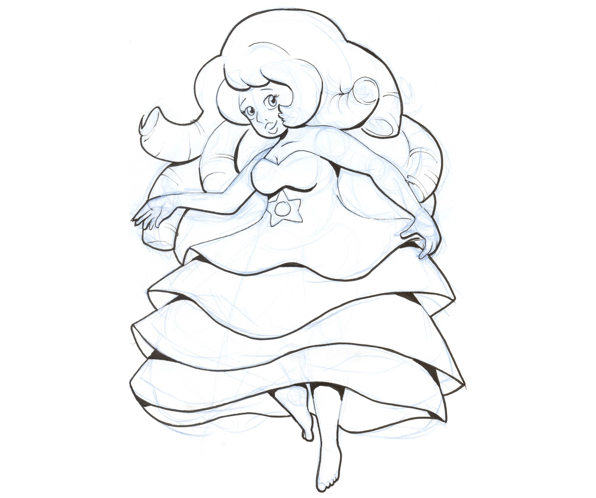 Zack smith on x ive been meaning to get back to steven universe and rewatch it stevenuniverse su rosequartz crystalgem pinkdiamond utahillustrator zladdsmithart characterdev sufanart stevenuniversefanart inkingart utahartist visdev