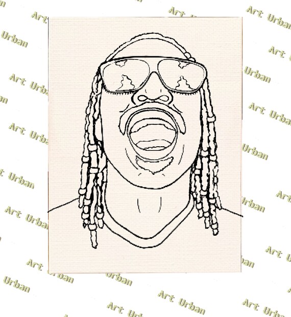 Stevie wonder pre sketched canvas pre drawn canvas for painting sip and paint canvas art kits paint party canvas art activity