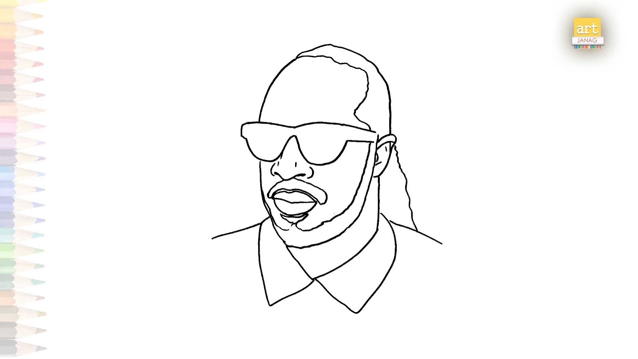 Stevie wonder drawing aerican singer