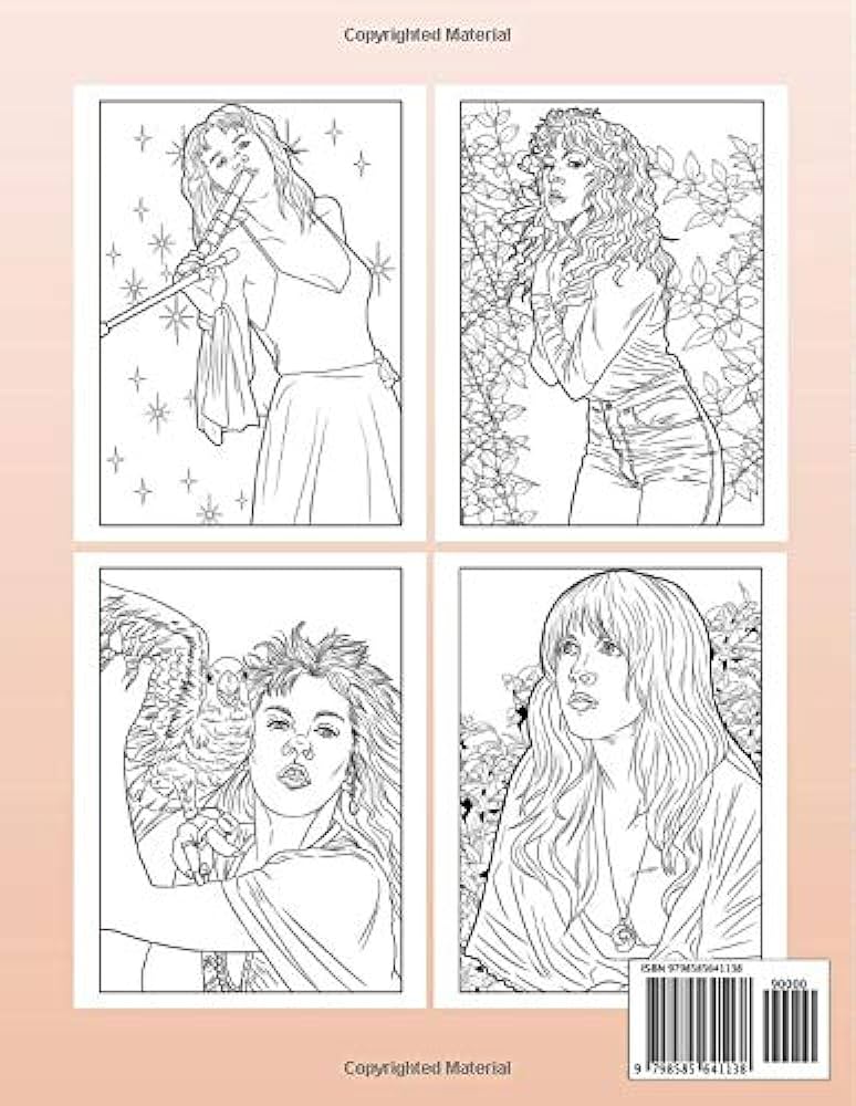 Stevie nicks coloring book a nice coloring book with images of stevie wonder a way to relax and relive stress agosto sergio books