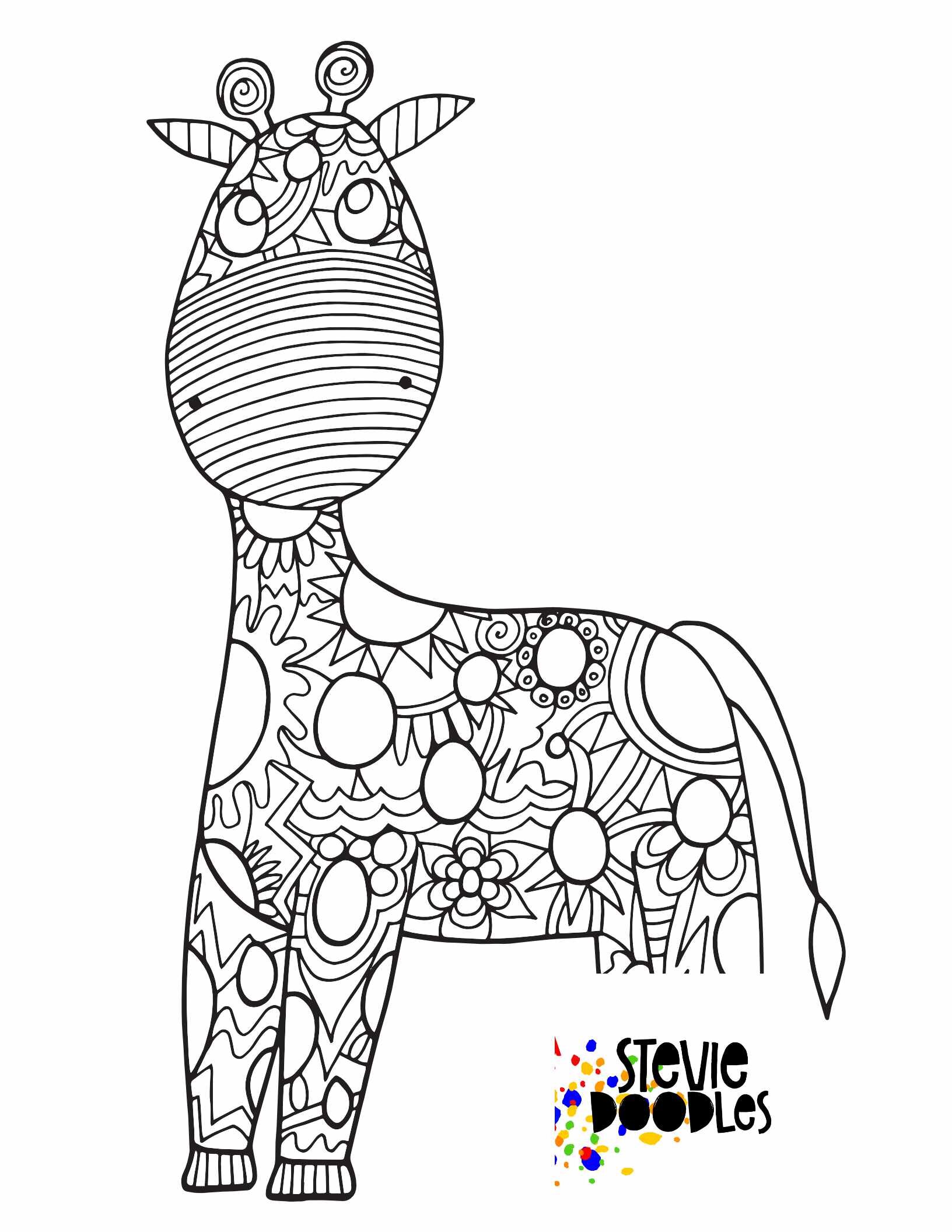 Free giraffe coloring pages â stevie doodles