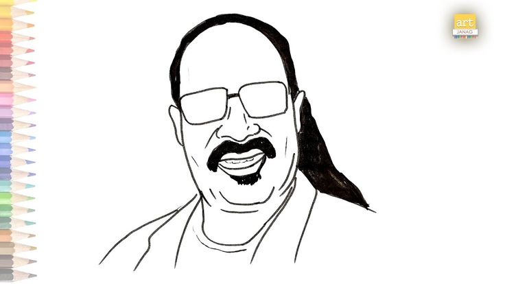 Stevie wonder face drawing easy how to draw stevie wonder very simply simple face drawing outline drawings easy drawings