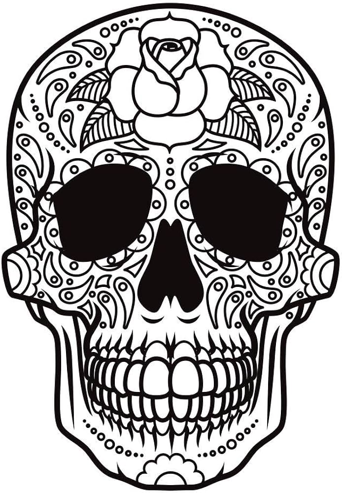 Day of the dead sugar skull icon calavera colorg poster for kids or adults family activity creative fun children cute color your own stretched canvas art wall decor x home