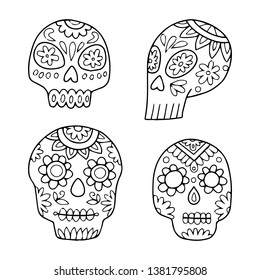 Calaveras outline over royalty