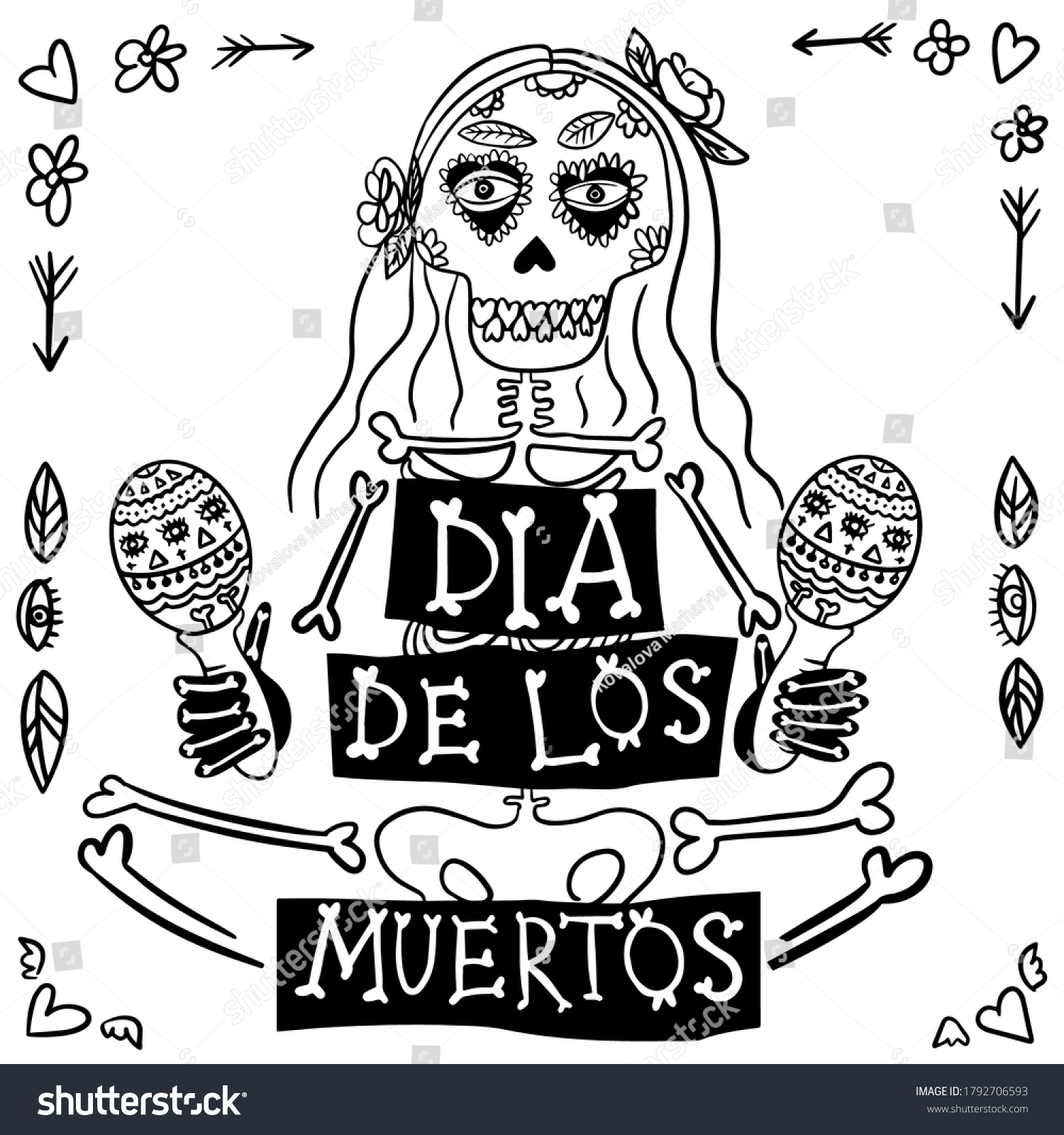 Thousand calavera drawing royalty