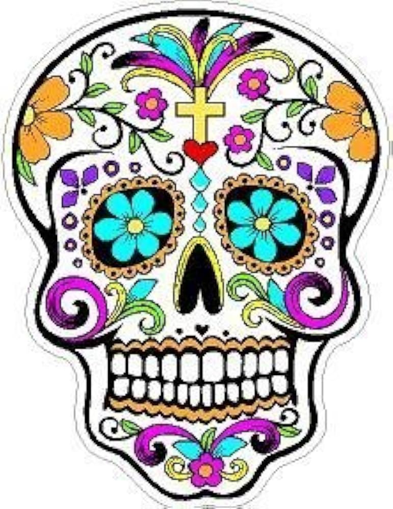 In touch day of the dead decal rockabilly rock vintage sugar skull sticker automotive