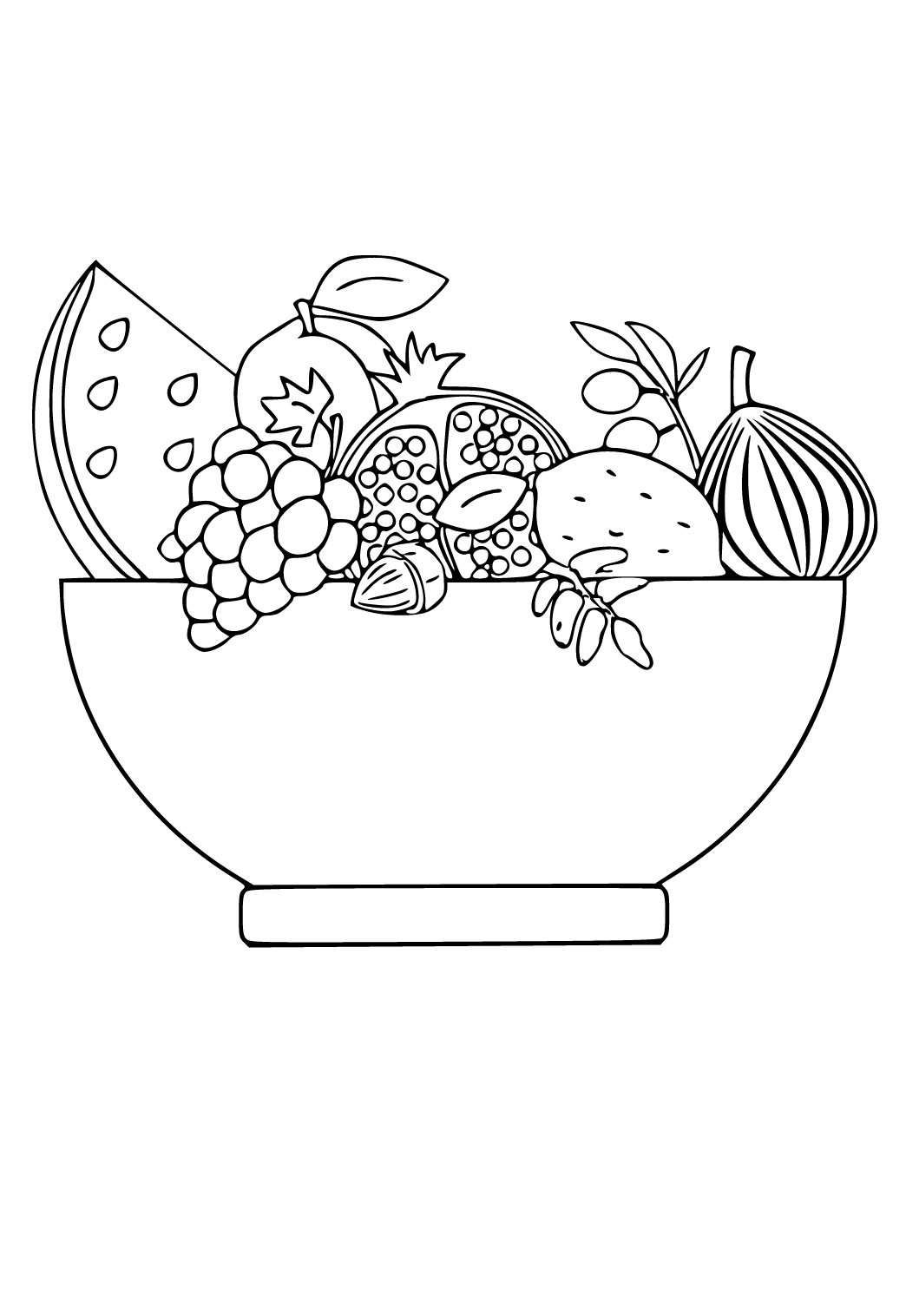 Free printable fruit of the spirit still life coloring page sheet and picture for adults and kids girls and boys