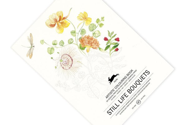Artists coloring books still life bouquets