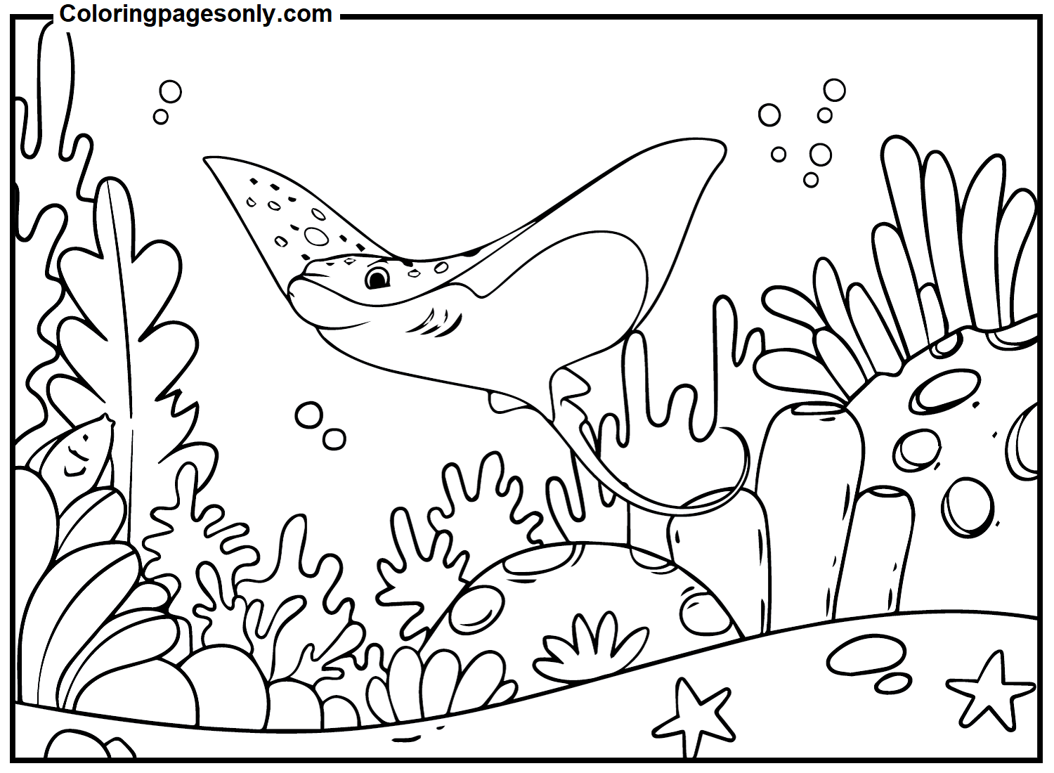 Stingray coloring pages