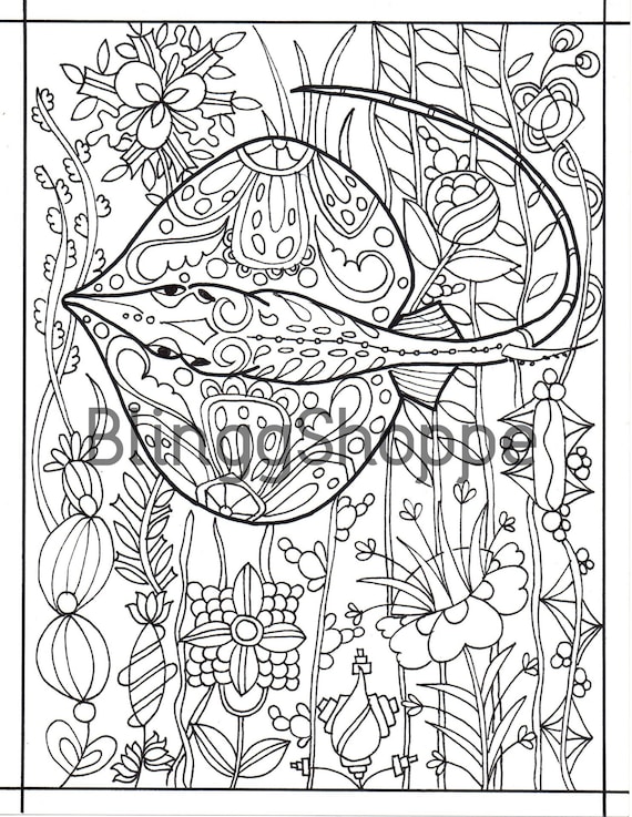 Adult coloring pages stingray coloring pages sealife