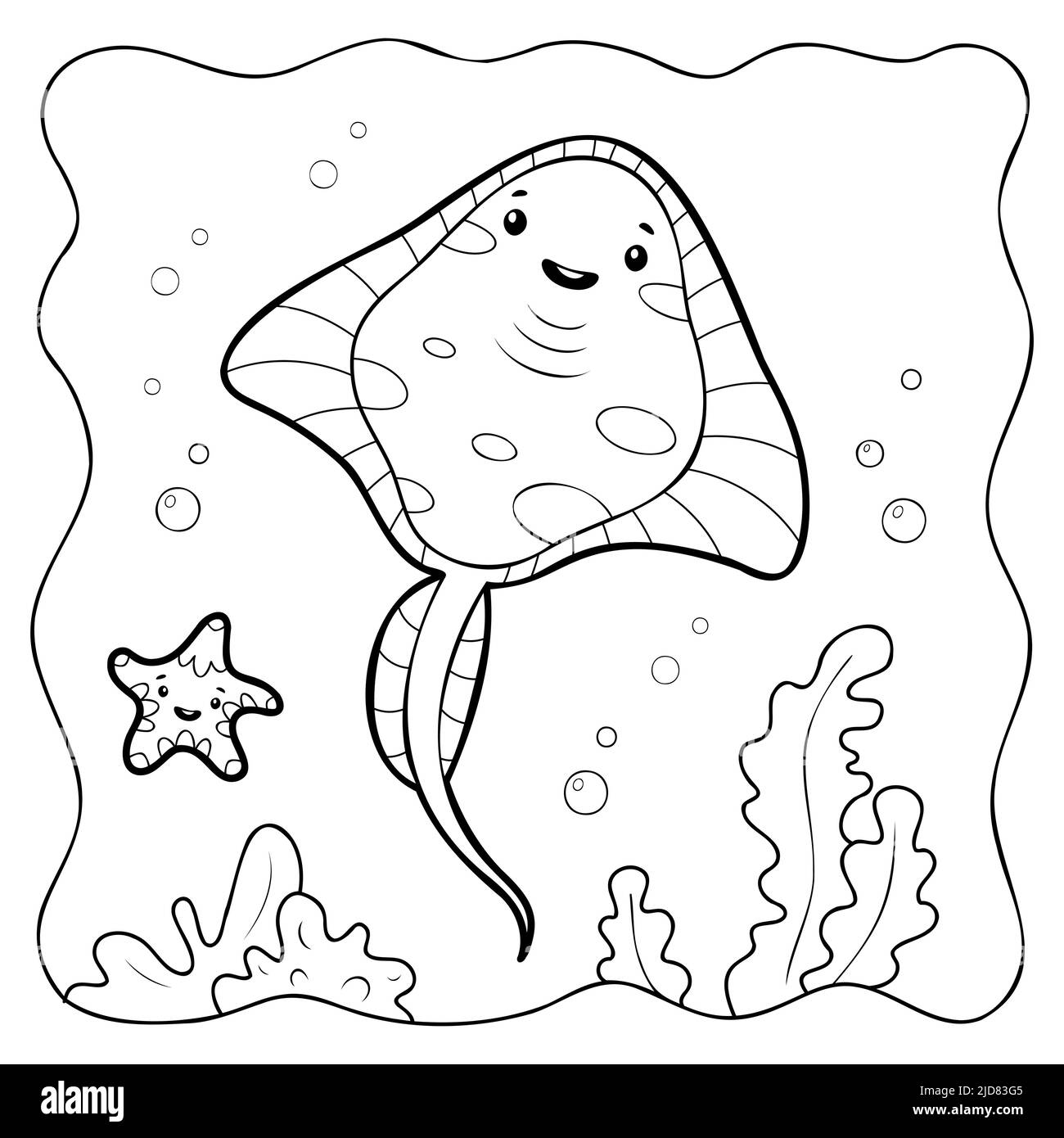 Fish coloring pages black and white stock photos images