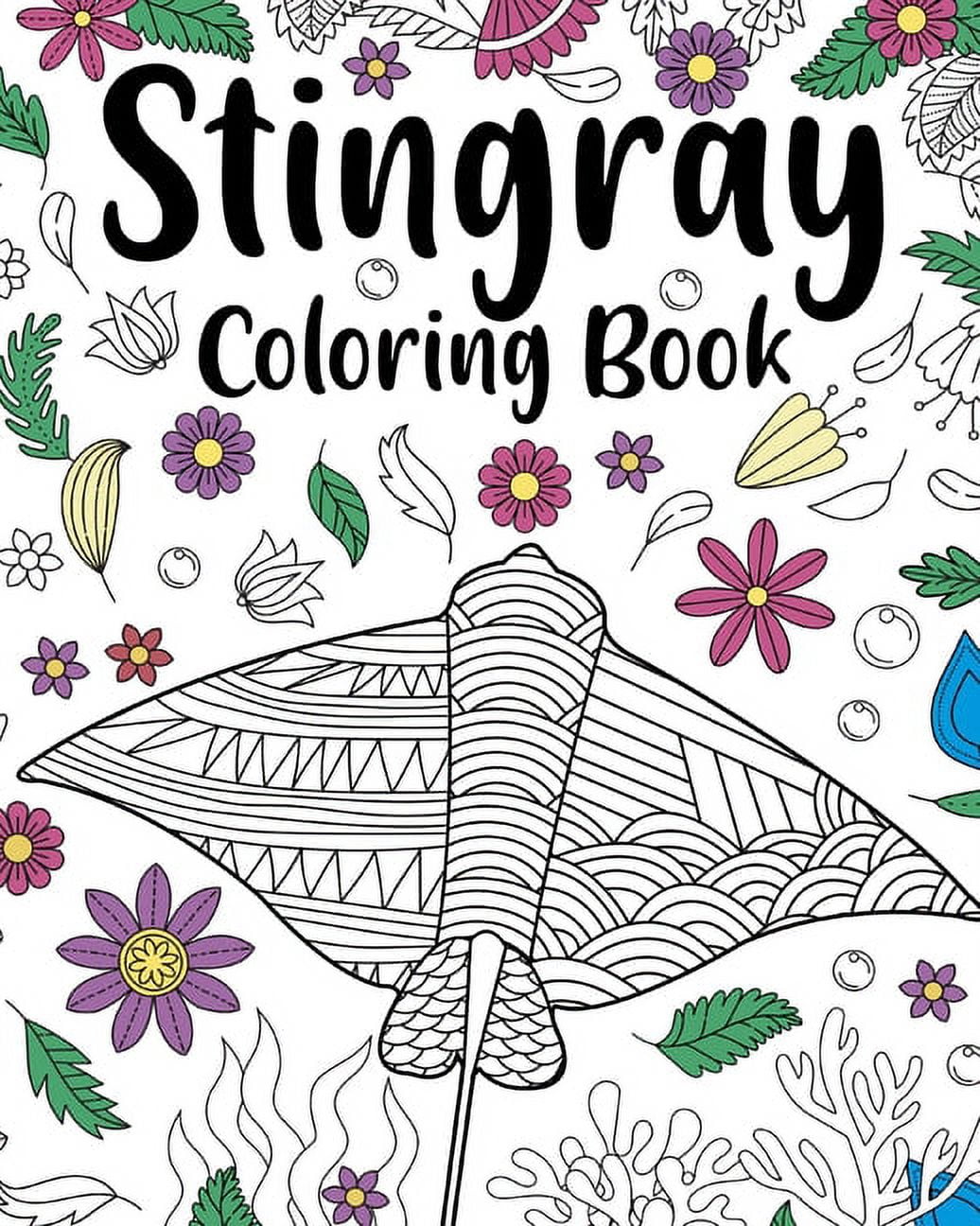 Stingray coloring book coloring books for adults stingray zentangle coloring pages under the sea paperback