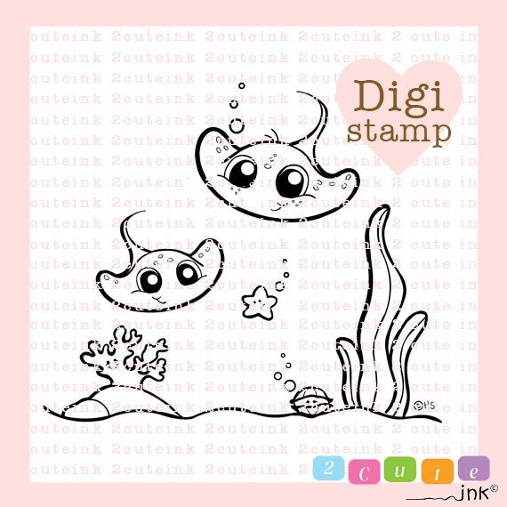 Stingray kids digital stamp for card making paper crafts scrapbooking hand embroidery invitations stickers cookie decorating