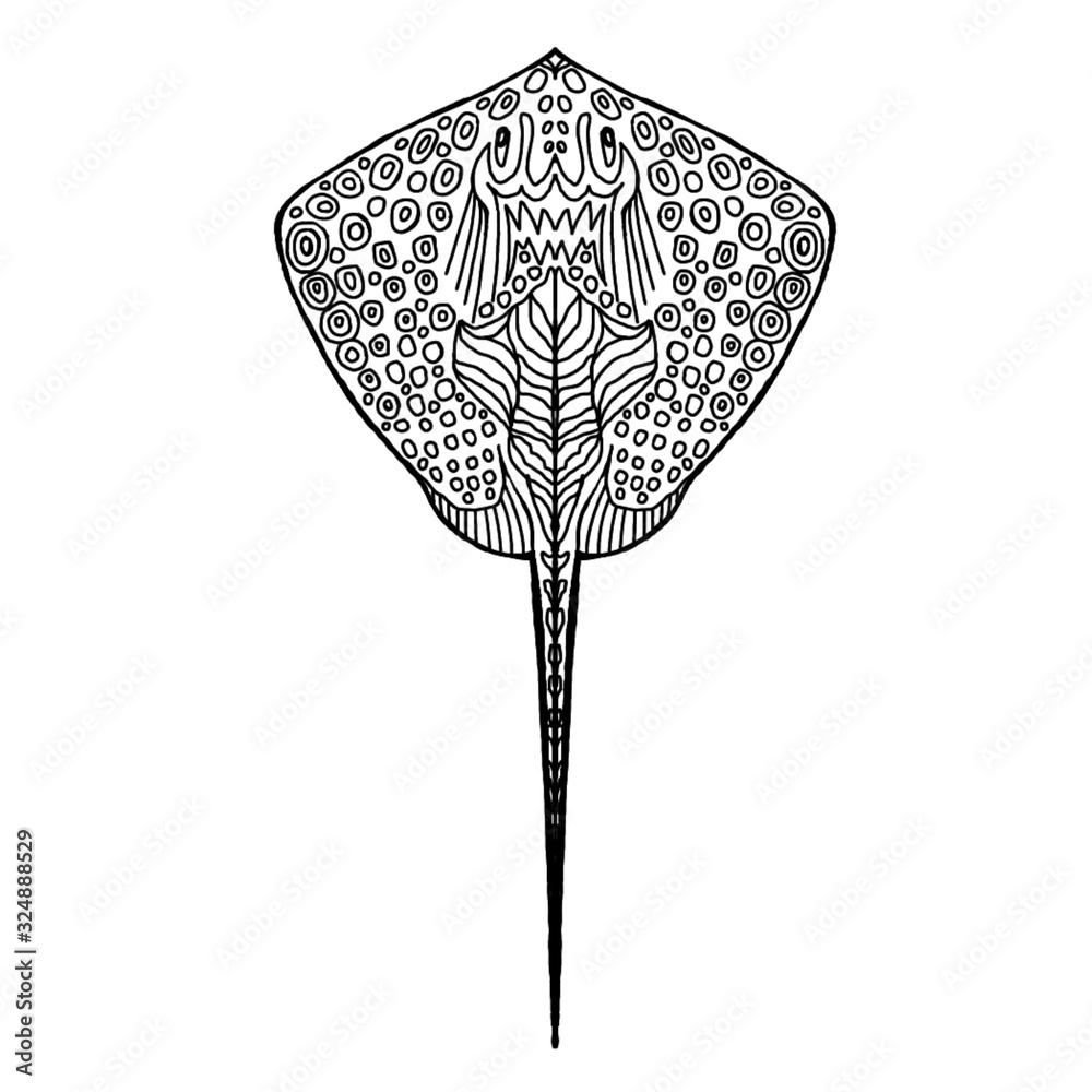 Adult coloring books new electric stingray in mandala patterns antistress coloring book patterned electric ramp coloring page illustration