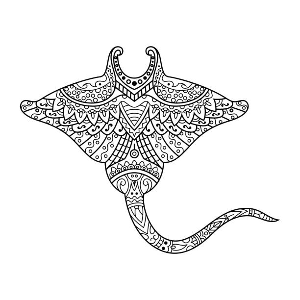 Tribal stingray tattoo stock illustrations royalty
