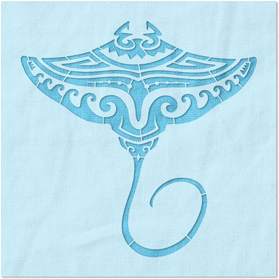 Stencil stop polynesian style stingray stencil