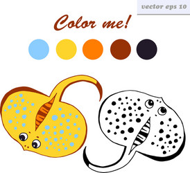 Stingray coloring book vector images over
