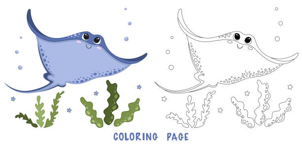 Stingray doodle stock illustrations royalty