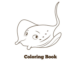 Stingray coloring book vector images over