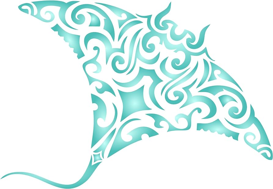 Manta ray stencil x inch l