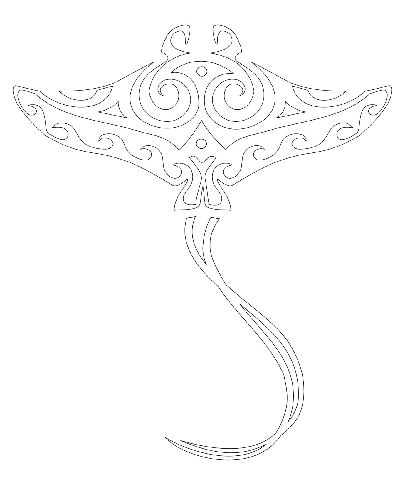 Manta freedom protection manta stingray original polynesian tattoo design