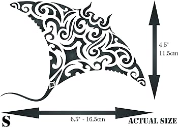 Manta ray stencil x inch s