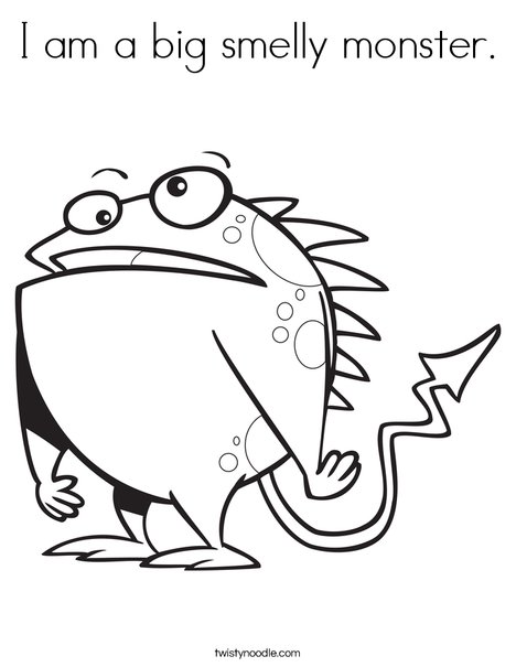 I am a big smelly monster coloring page