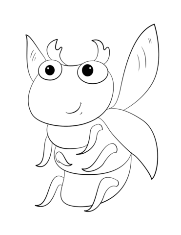 Cute cartoon bug coloring page free printable coloring pages