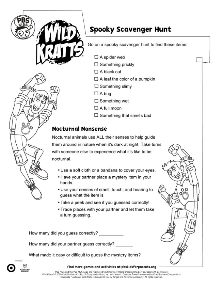 Spooky scavenger hunt kids coloring pages kids for parents