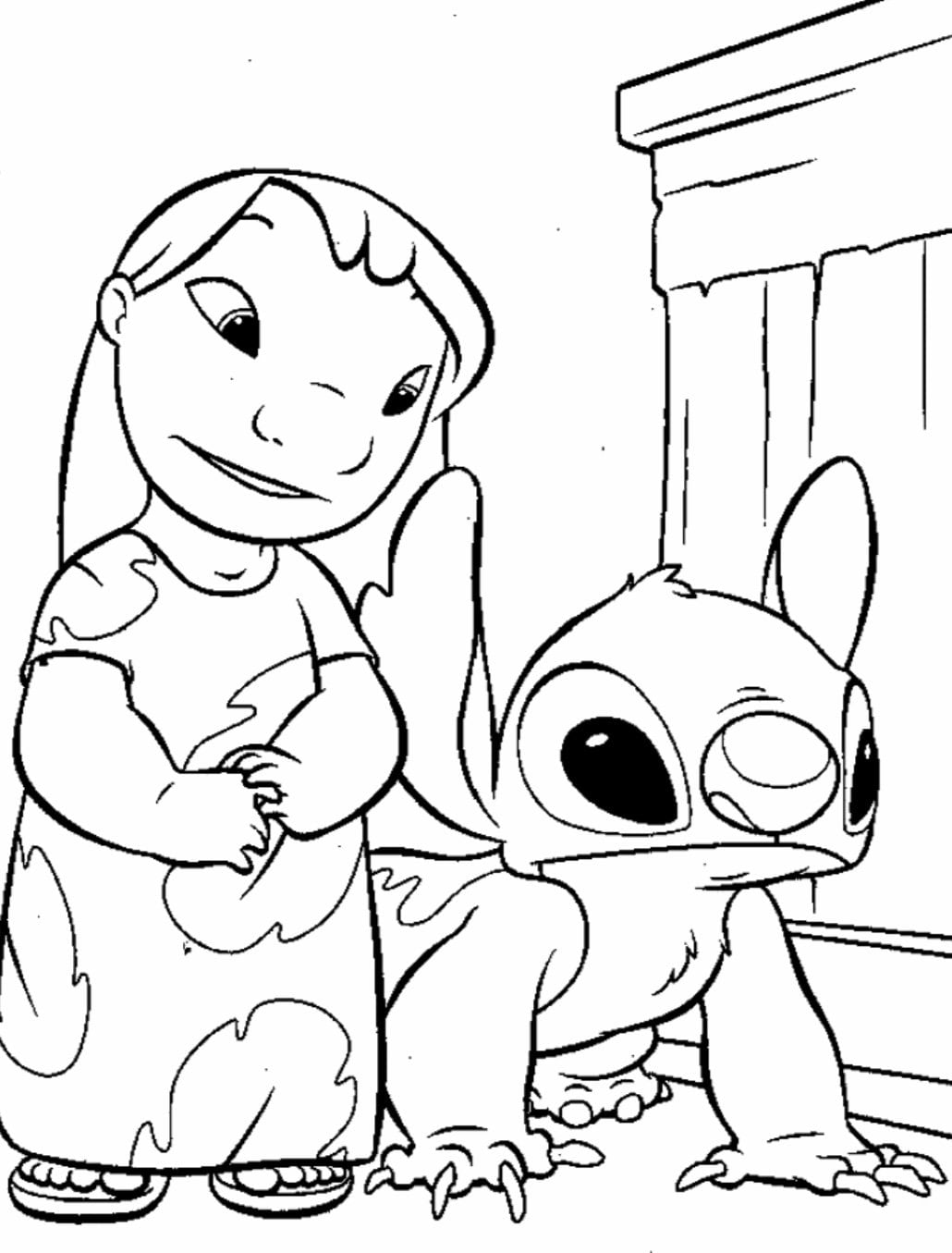Lilo stitch colouring pages