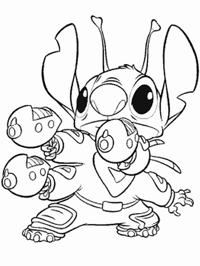 Drawing stitch with lasers coloring page