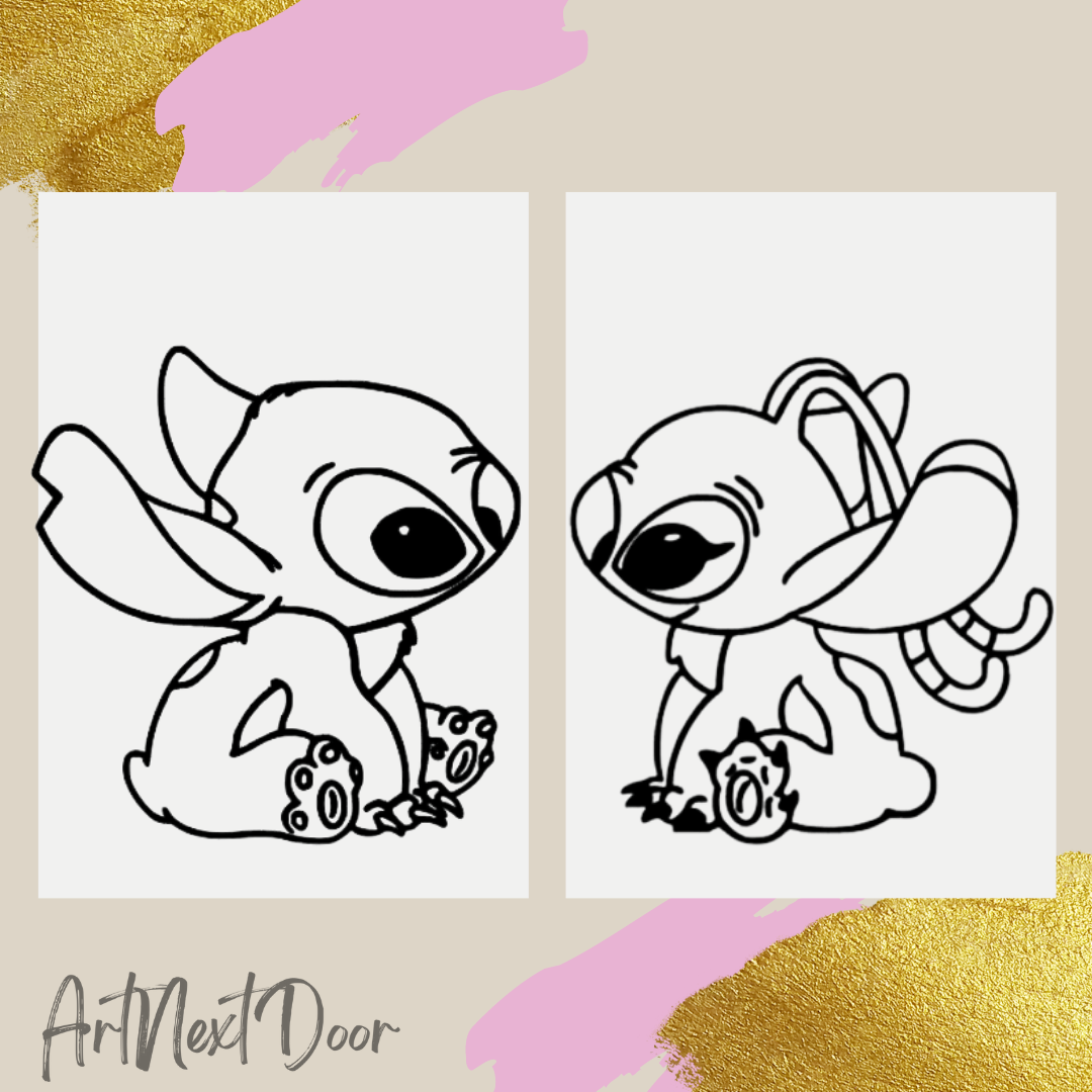 Stitch angel couples paint kits â