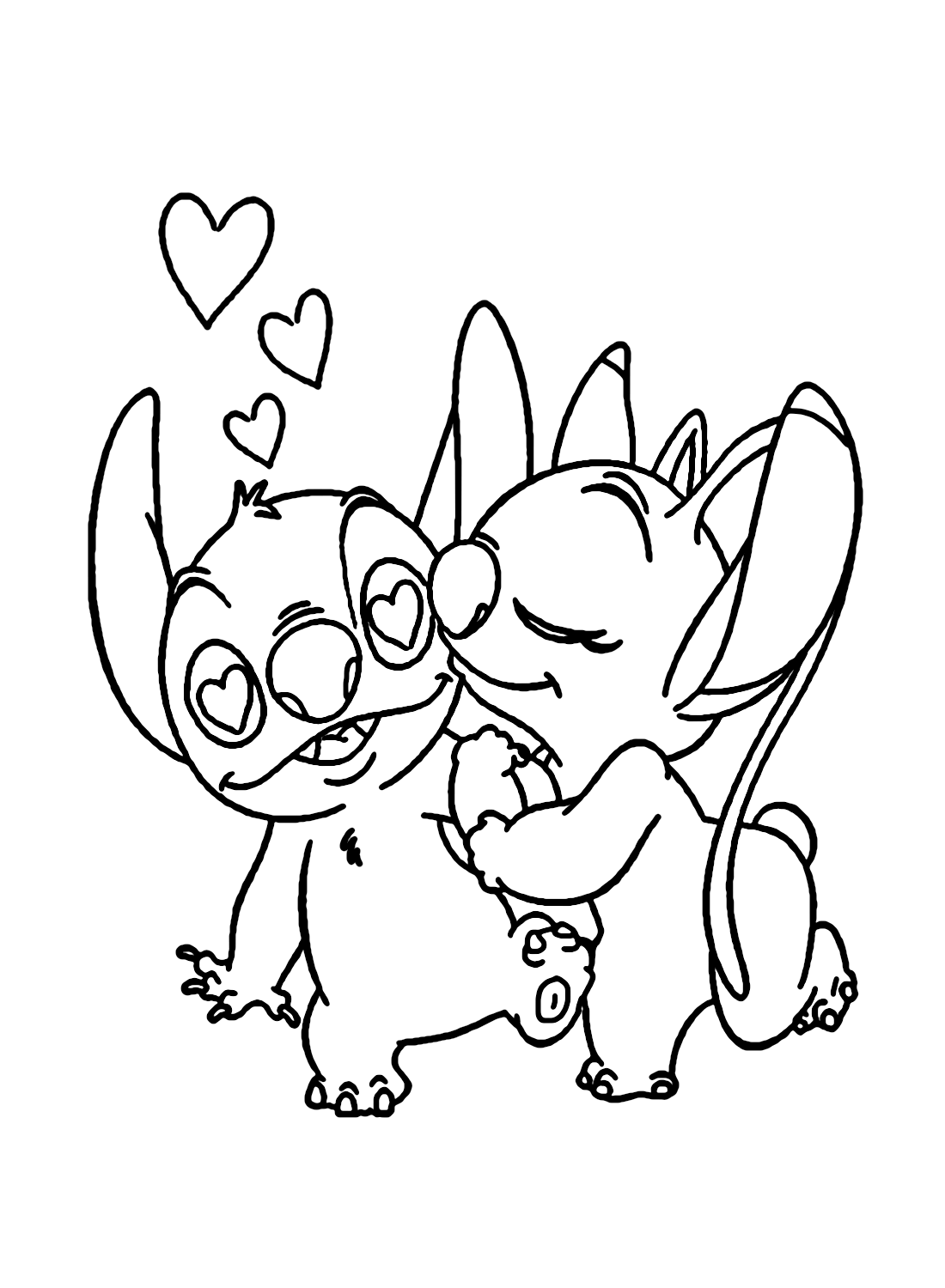 Printable stitch and angel coloring pages coloring page