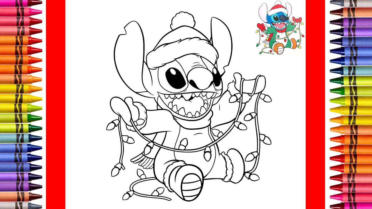 The coloring couple presents coloring stitch merry christmas how to color
