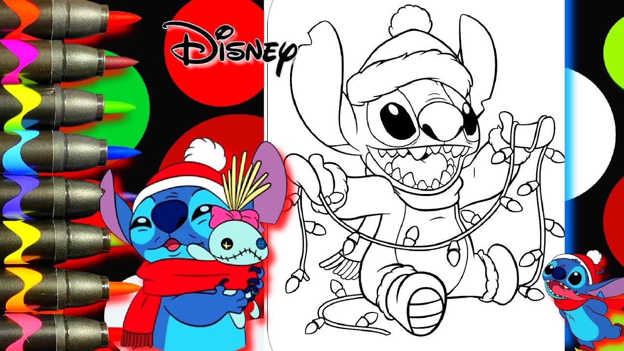 Coloring stitch with christas lightsâïð