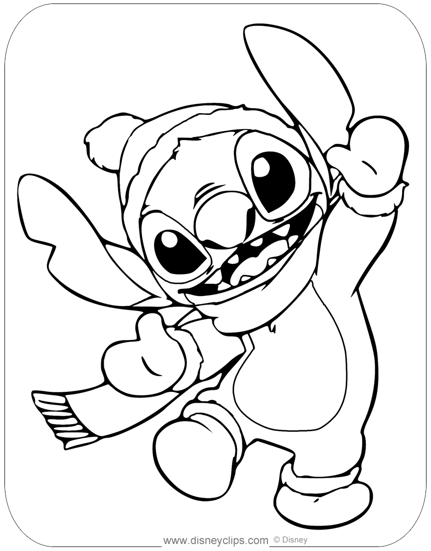 Stitch christmas coloring pages printable for free download