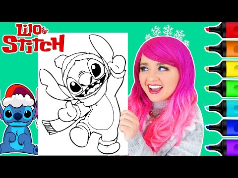Coloring stitch christmas coloring page disney lilo stitch ohuhu paint markers