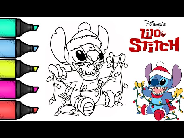 Disney lilo stitch christas coloring coloring for kids coloring liloandstitch coloringtie