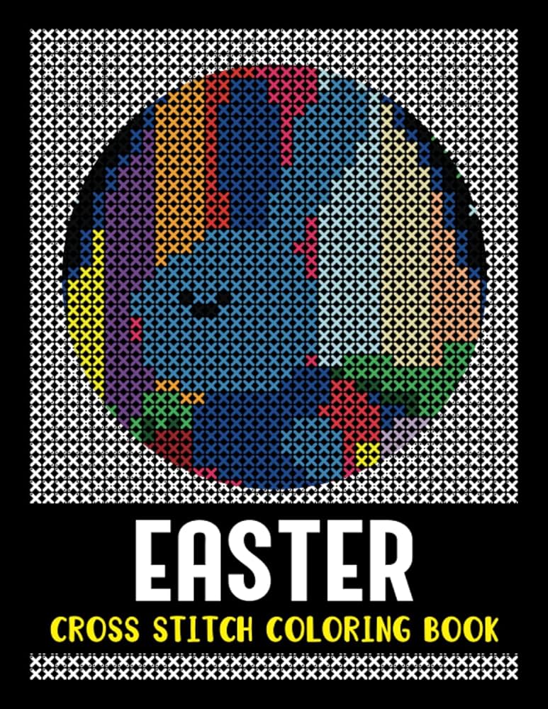 Easter cross stitch loring book cross stitch style loring activity book for adults cross stitch loring books for adults rai sonia books