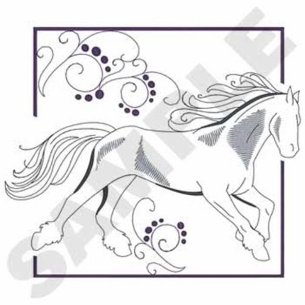 Running horse outline machine embroidery design embroidery library at