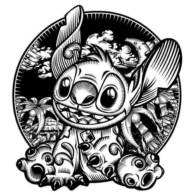Stitch vector stitch coloring pages disney silhouette adult coloring designs