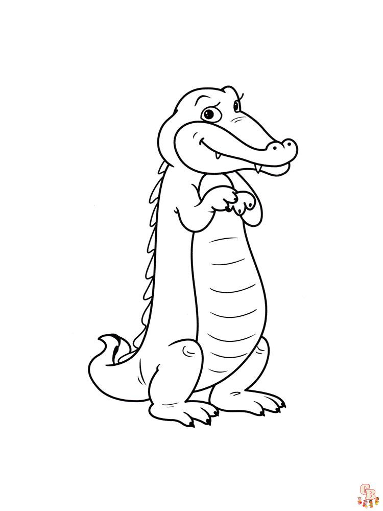 Printable crocodile coloring pages for kids