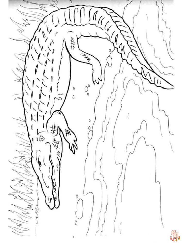 Printable crocodile coloring pages for kids
