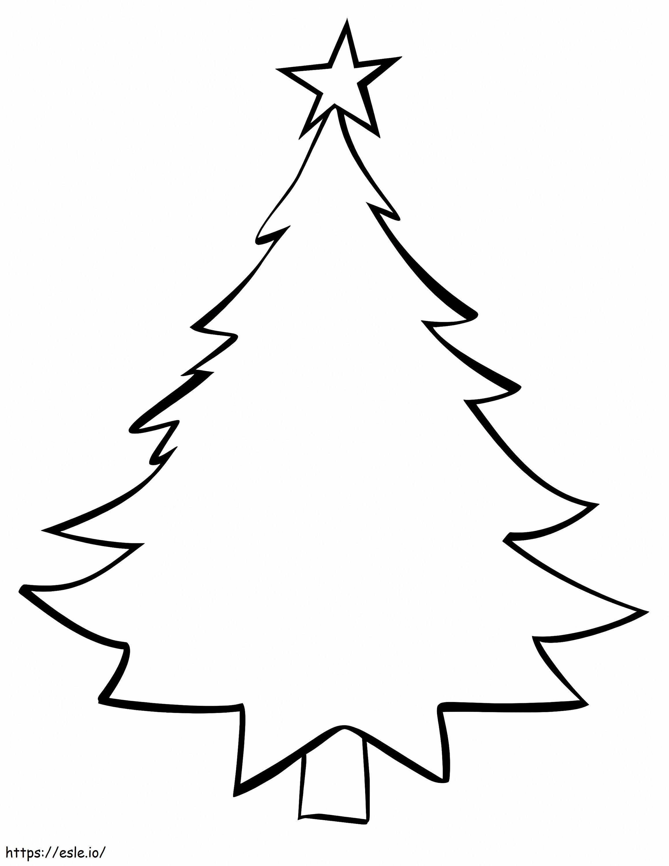 Easy christmas tree coloring page